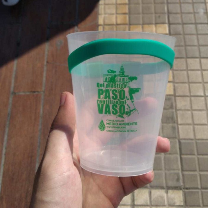 vaso reciclable de la feria 2019